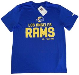 Los Angeles Rams Nike Blue T Shirt Mens Large New Logo United As