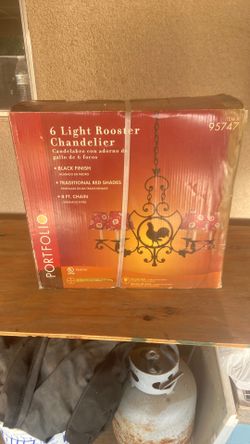 Six bulb rooster chandelier