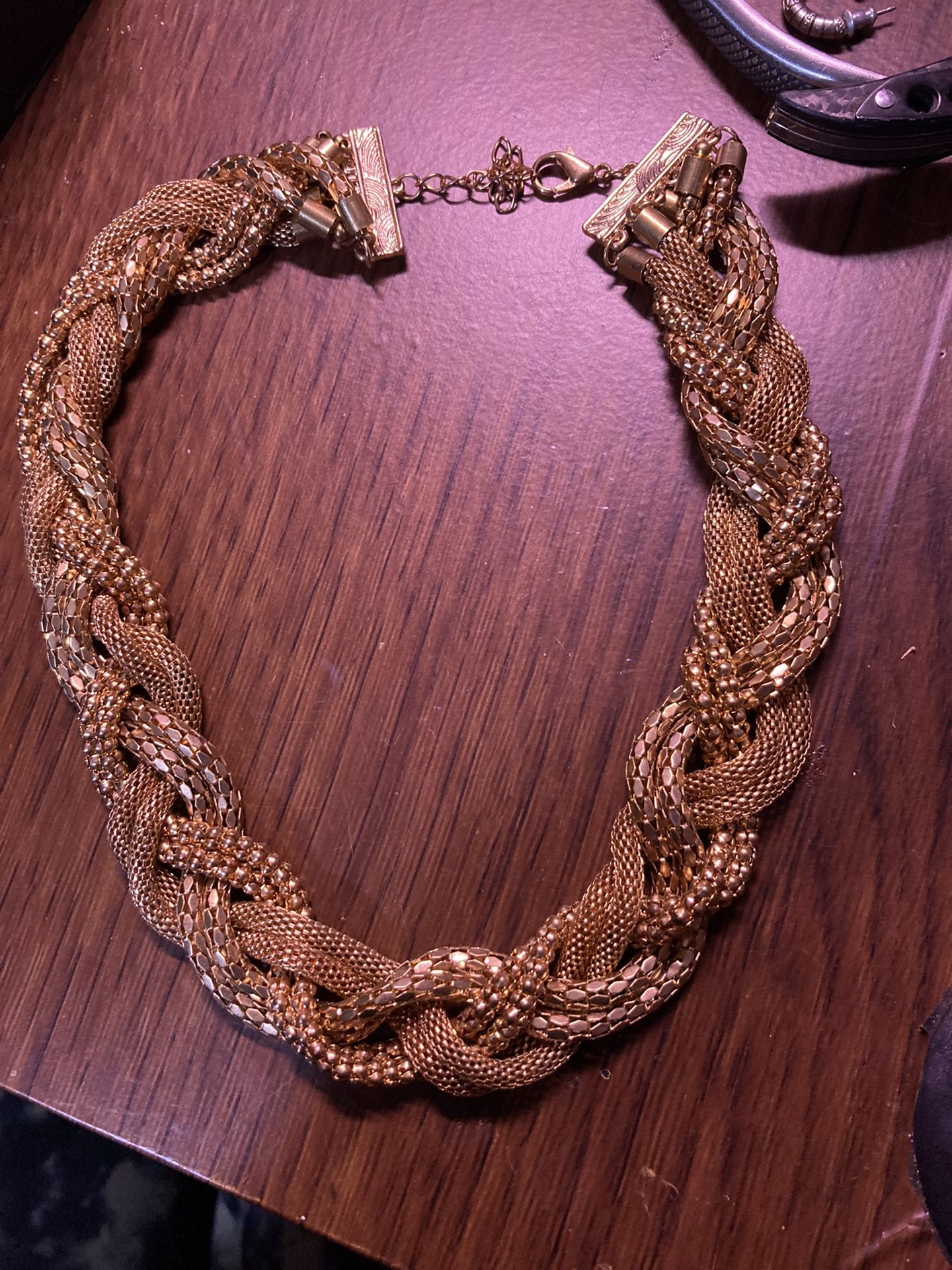 Braided Gold Multi chain Rope Necklace