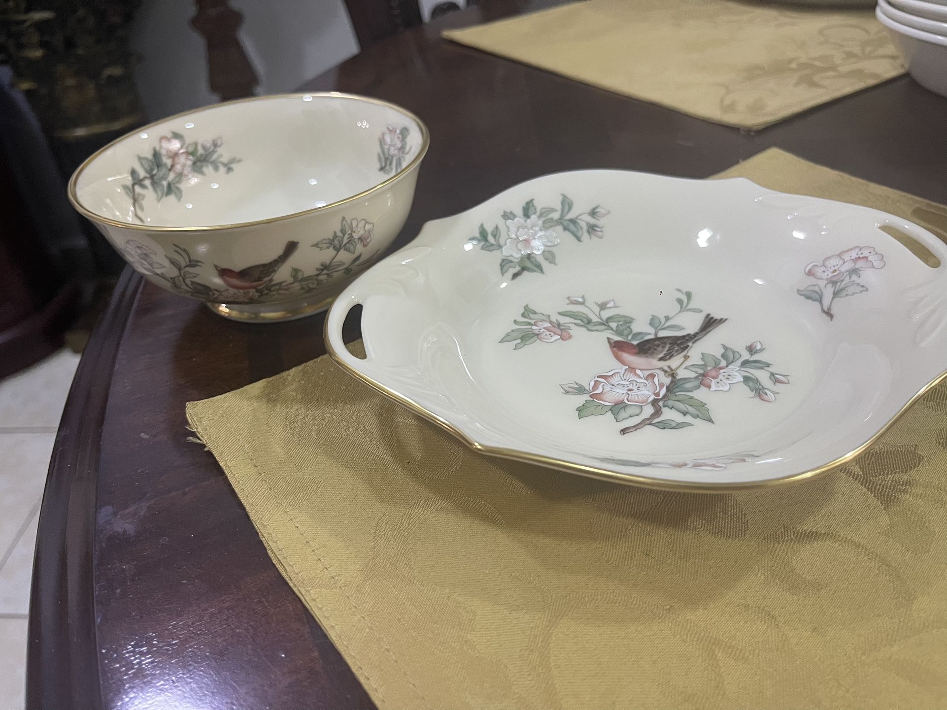 Vintage Lenox Fine Porcelain Tray And Bowl Set