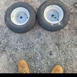 ((READ AD))((set Of TWO))((TWO 16X6.5X8 REAR Craftsman/Johndeere Wheels)) Riding Mower 