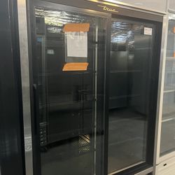 True 2 Door Glass Refrigerator 