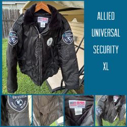 ALLIED UNIVERSAL Security Services Bomber Jacket Winter Quilted Liner Mens Sz XL