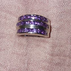 Silver Purple Stone Ring