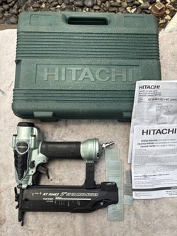 Like New METABO HPT 2” 18 -Gauge Pneumatic Straight Brad Nailer-NT50AE2M- Hard Case, Nails, Fires 5/8-2” Nails