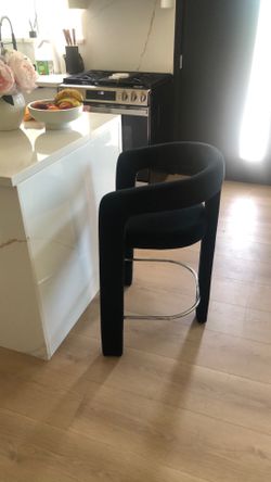 3 island chairs 31 in tall black suede new