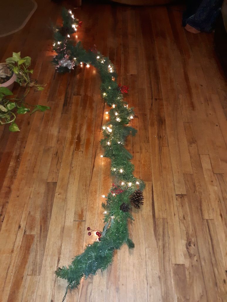 Christmas garland with lights 9ft
