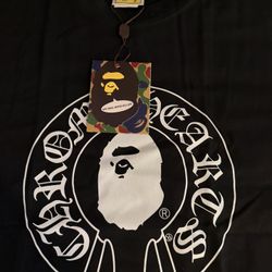 chrome heart x bape tee