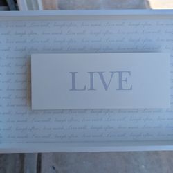 Live Well, Laugh Often, Love Much" Wall Decor Shadow Box Sign — Farmhouse Style ~16" x 10