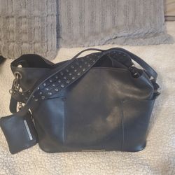 Steve Madden Studded Boho Biker Bag Black