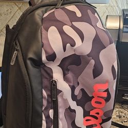 Wilson Tennis  Black Camo Two Straps Backpack with Multiple Pockets