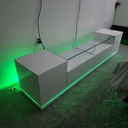White Gloss TV Stand With RGB Led