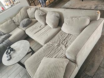 Large Beige Fabric Sectional Sofa FREE DELIVERY