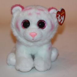 Tabor the Big Eyed Pink & White Tiger TY Beanie Baby