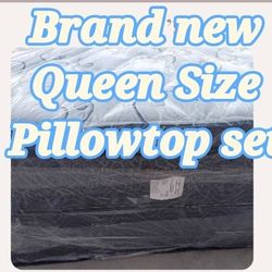 Brand New Queen Size Pillowtop Mattress Included Box Spring.