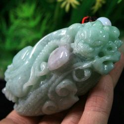 Type A jade Jadeite pendant/hand player Pixiu.