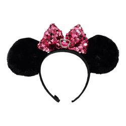 Disney Minnie Mouse Ears Kids Black And Pink Head Accessory Trinket