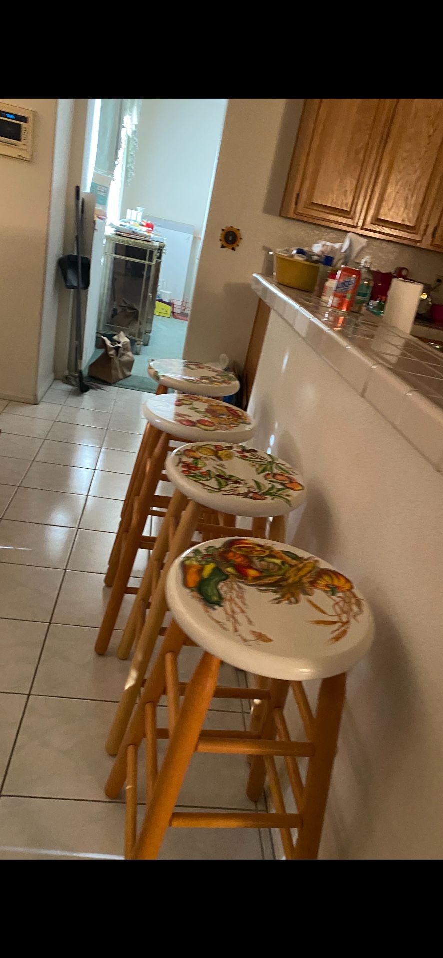 Beautiful Hand Painted Bar Stools