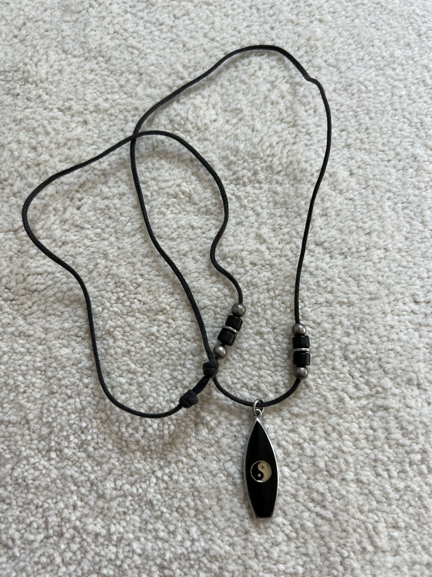 Vintage Yin-Yang Surf Board Pendant Necklace