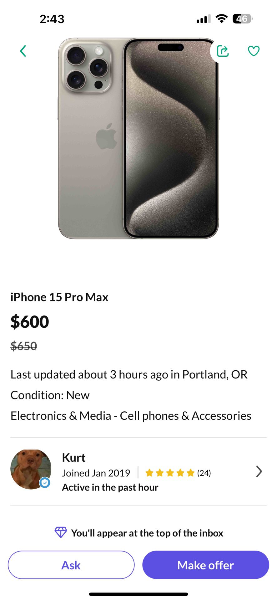 iPhone 15 Pro Max ALERT 