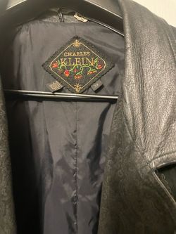 Charles Klein Black Leather Jacket Size 3X
