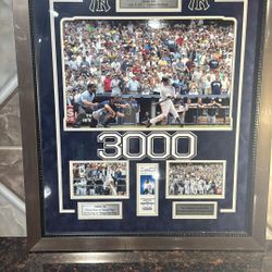 DEREK JETER CUSTOM 3000 HIT DISPLAY JULY 9, 2011 TICKET IMAGE 3 PHOTOS 25 X 29