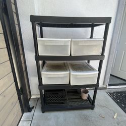 2 - Heavy Duty Plastic Storage Shelving