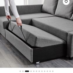 brand new ikea sofa FRIHETEN Sleeper sectional,3 seat w/storage, Skiftebo dark gray
