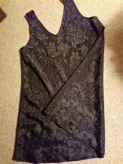 Black Soft silkie nightie Nightgown Sleepwear