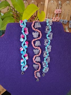 Handmade Bracelet and Earrings set glass beads
