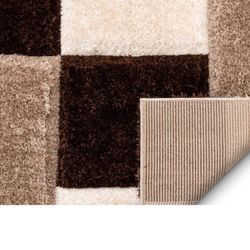 San Francisco 8 X 10 (ft) Shag Brown Indoor Geometric Mid-century Modern Area Rug