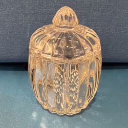 Vintage Jeanette Clear Lidded Candy Jar