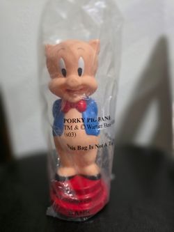 Vintage Warner Bros Looney Tunes Porky Pig Collectible Plastic Piggy Bank.
