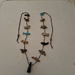 Indian Bear Fetish Necklace 14 Carvings