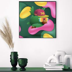 Pop Drippy Birdz Framed Art 8”x8” Thumbnail