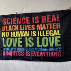 Pride Flag Love Kindness With Grommets 