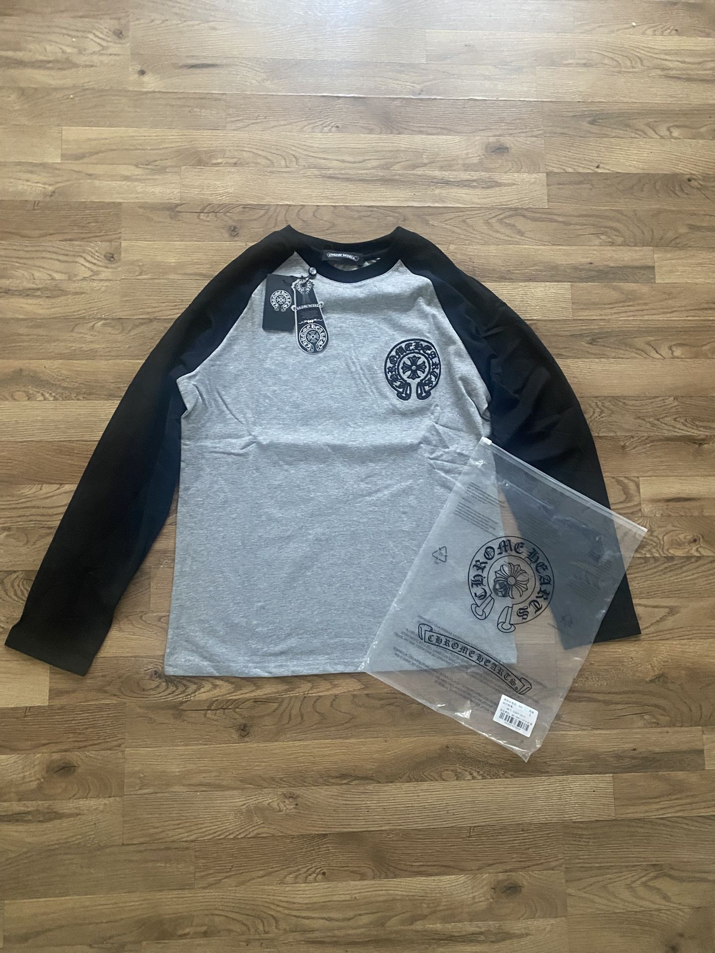 Gray Long Sleeve Chrome Hearts Shirt Size Large
