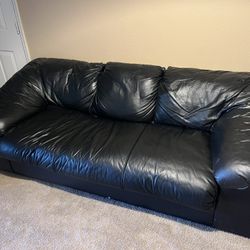 Leather Couch & Ottoman 