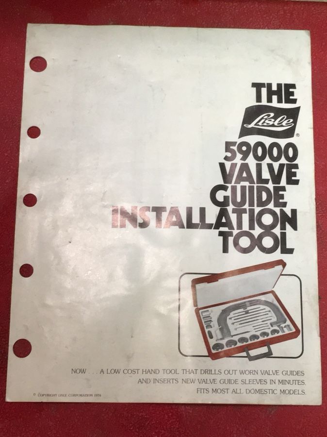Valve Guide Cutter Reamer Liner Installation Tool Set Lisle 59000