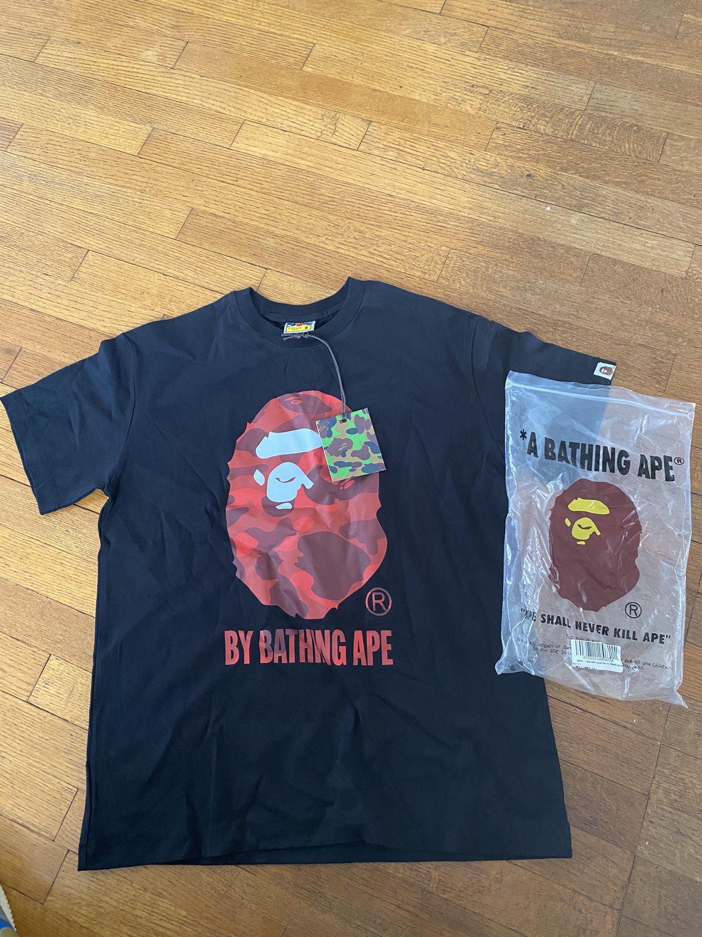 Black and red bape tee