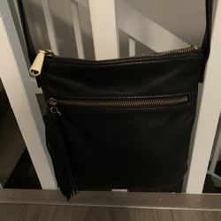 Black Leather HOBO Crossbody Bag