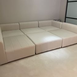 White Leather Modular Sofa