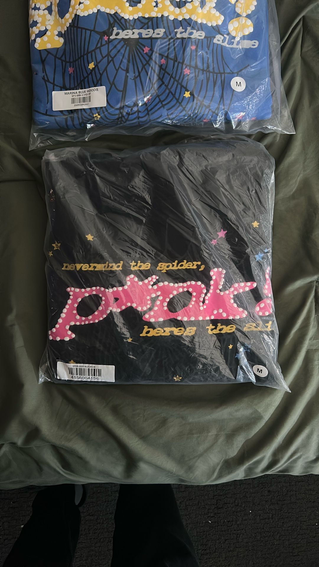 Sp5dr Hoodie Black & Pink Size Medium