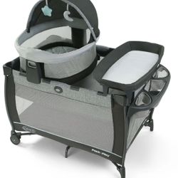 Graco Pack ’n Play Travel Dome LX Playard – Raised Travel Bassinet, UV‑50 Canopy, Changer & Storage,