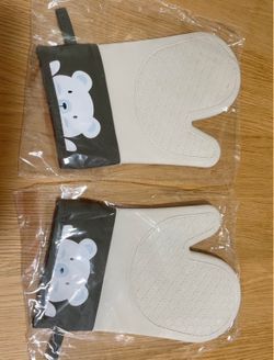 New! Silicone Oven Mitts / Gloves Non-Slip Grip 2 Pcs