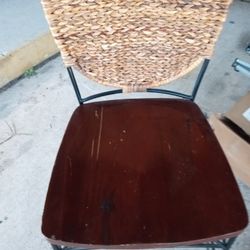 Bar Stools. Iron, Wood & Wicker