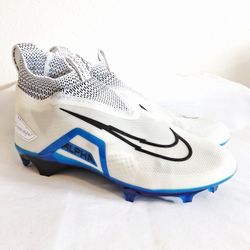 Nike Alpha Menace Elite 3 Flyknit White Blue Football Cleats 