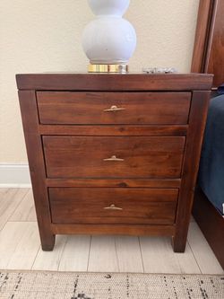 Solid Wood Nightstands – Set of 2