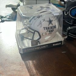 Signed Dallas Cowboys Mini Helmet