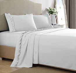 Swift Home Elegant Ruffle Hem 3-pc Twin Sheet Set